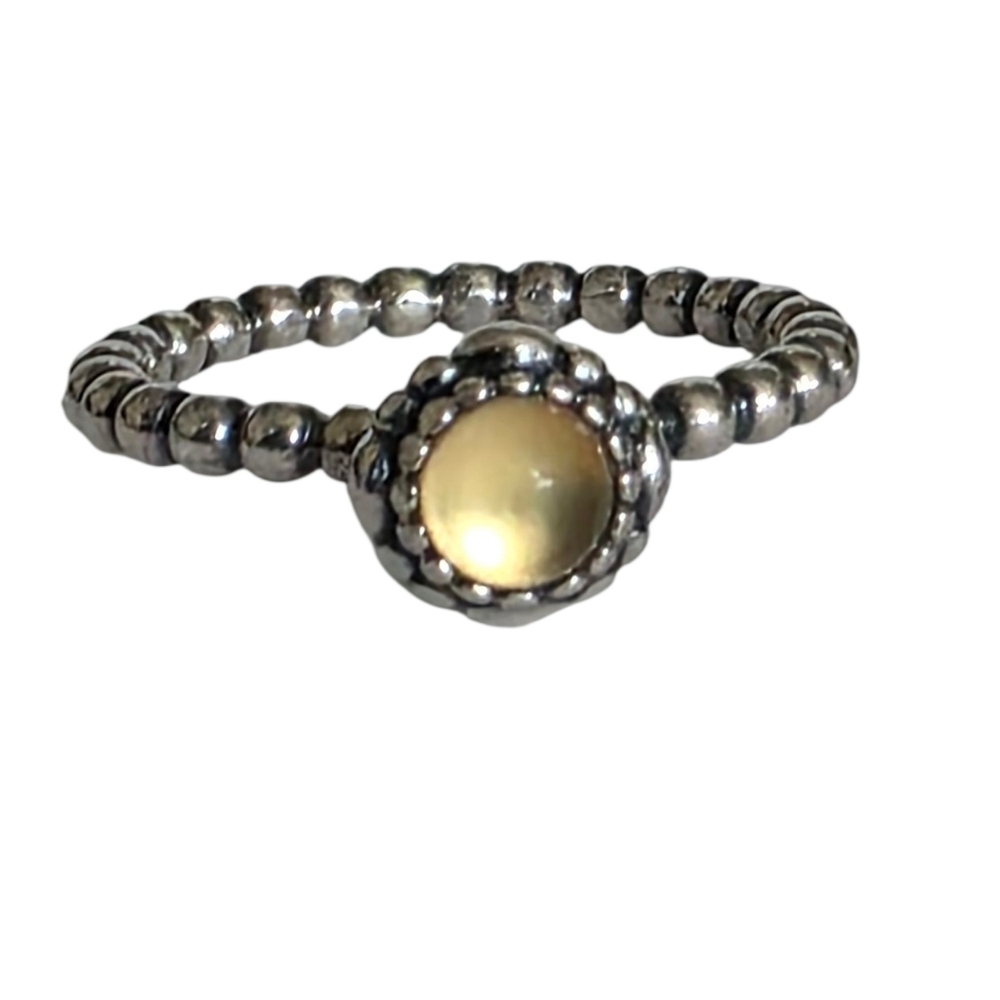 Pandora Birthday Blooms November Sterling Silver Citrine Ring 7.5 US (56 EUR) - Picture 6 of 14